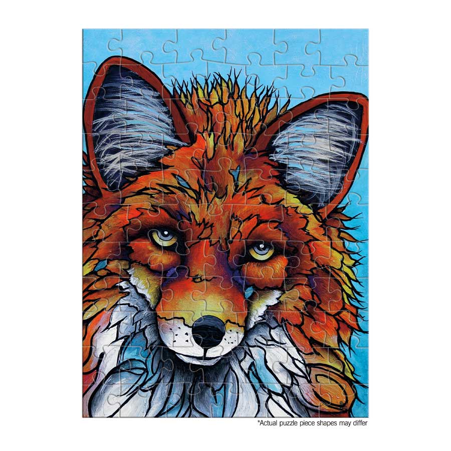 What a Fox Puzzle - On The Go - 72 Pcs by artist Micqaela Jones. Indigenous Collection.
