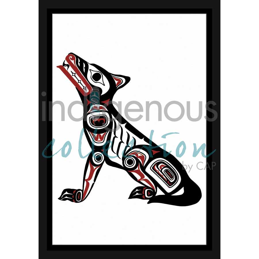 Wolf by artist Clarence Mills - Haida. Indigenous Collection