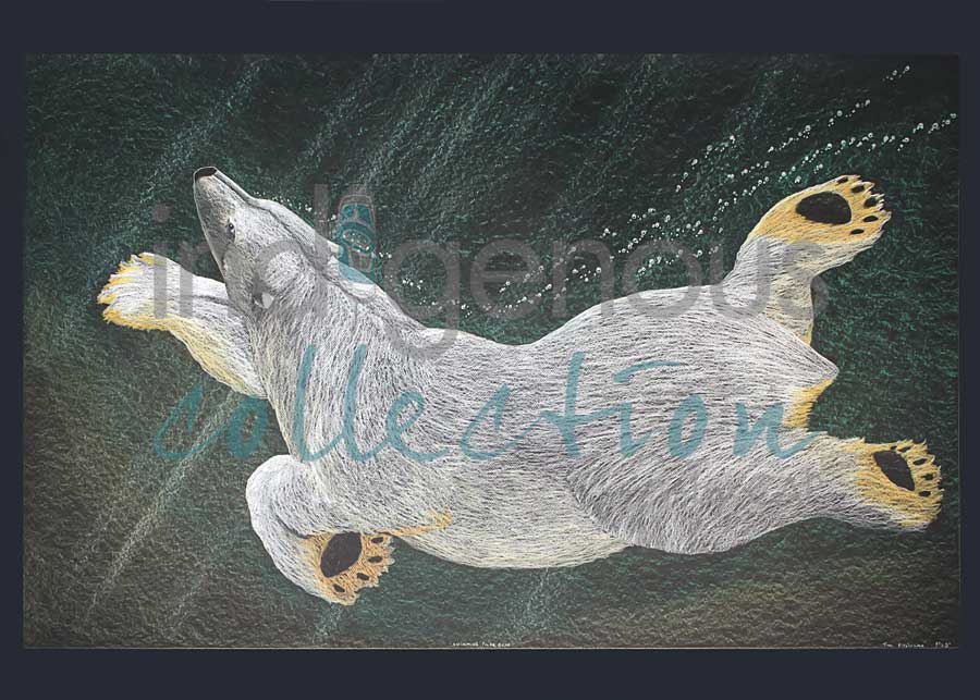 Swimming Bear by artist Tim Pitsiulak