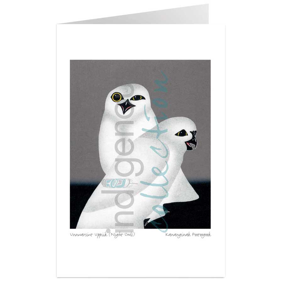 Unnuarsiut Uppiik (Night Owls) by artist Kananginak  Pootoogook