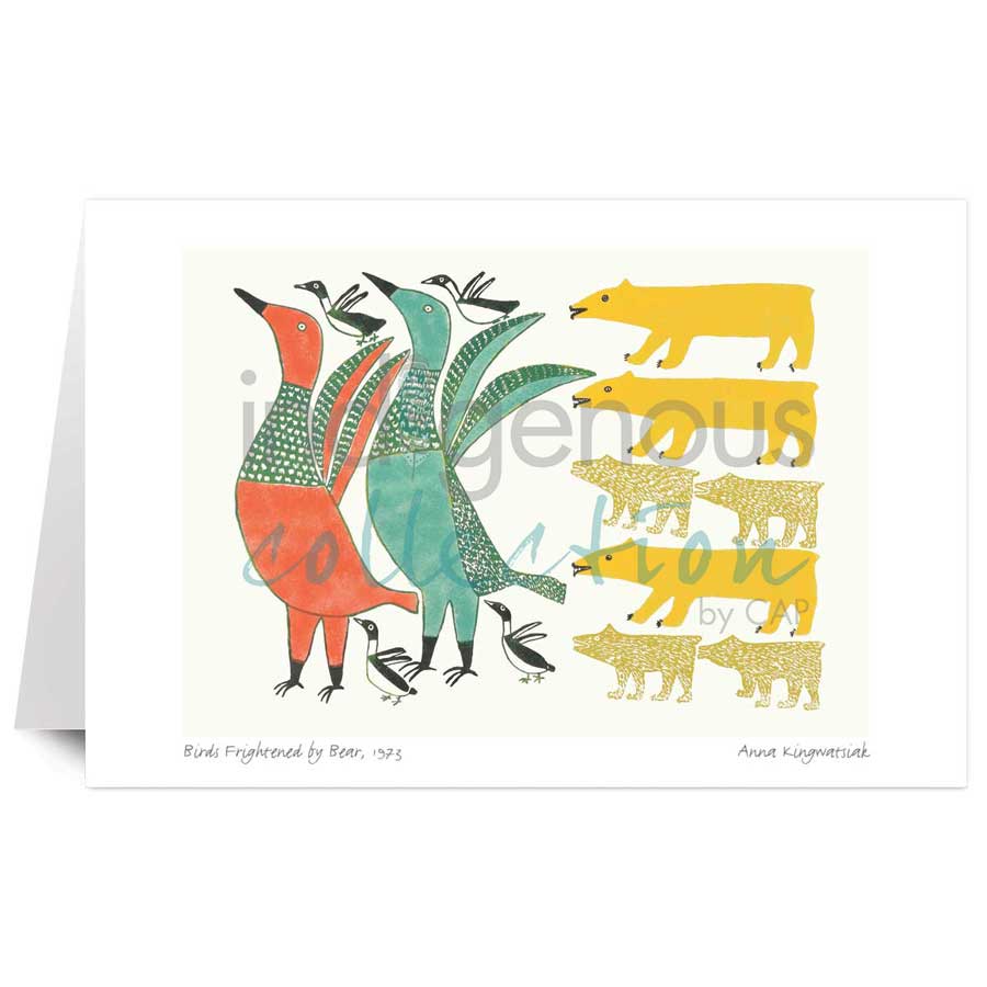 Birds Frightened by Bear by artist Anna Kingwatsiak