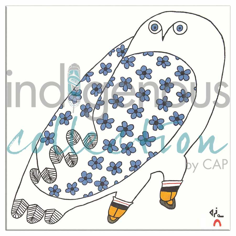 Blossoming Owl Magnets by artist Ningiukulu Teevee