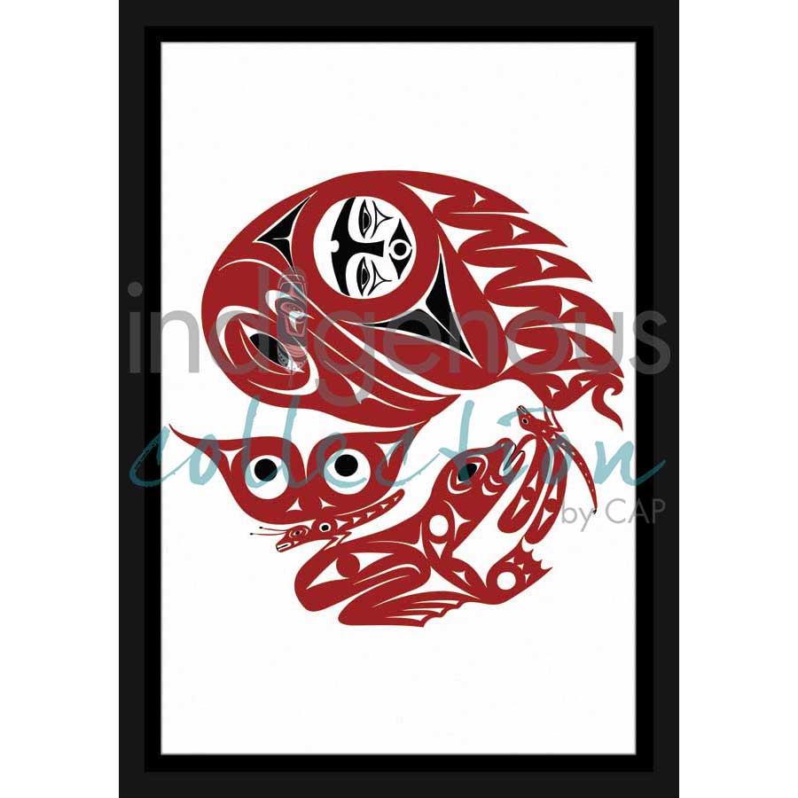Frog Raven by artist Gary Sheena - Coast Salish. Indigenous Collection