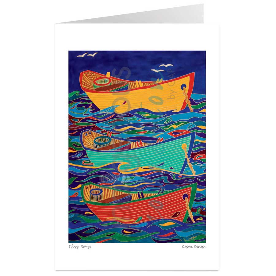 Three Dories by artist Dawn Oman