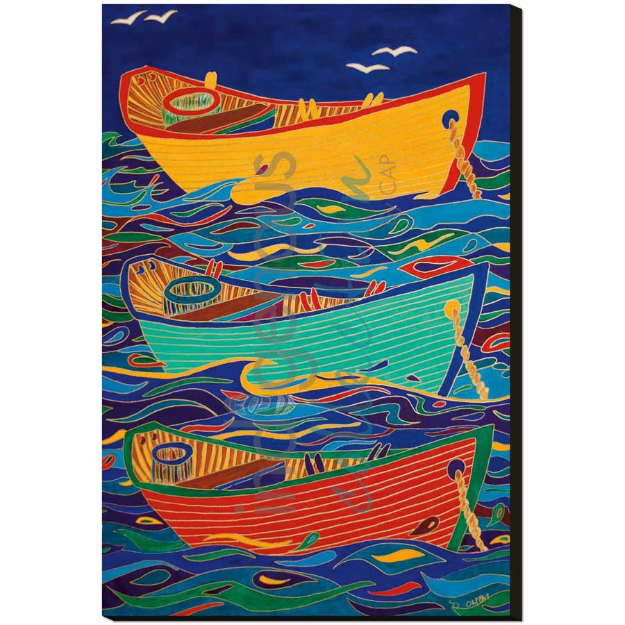 Three Dories by artist Dawn Oman - Denesuline (Chipewyan). Indigenous Collection