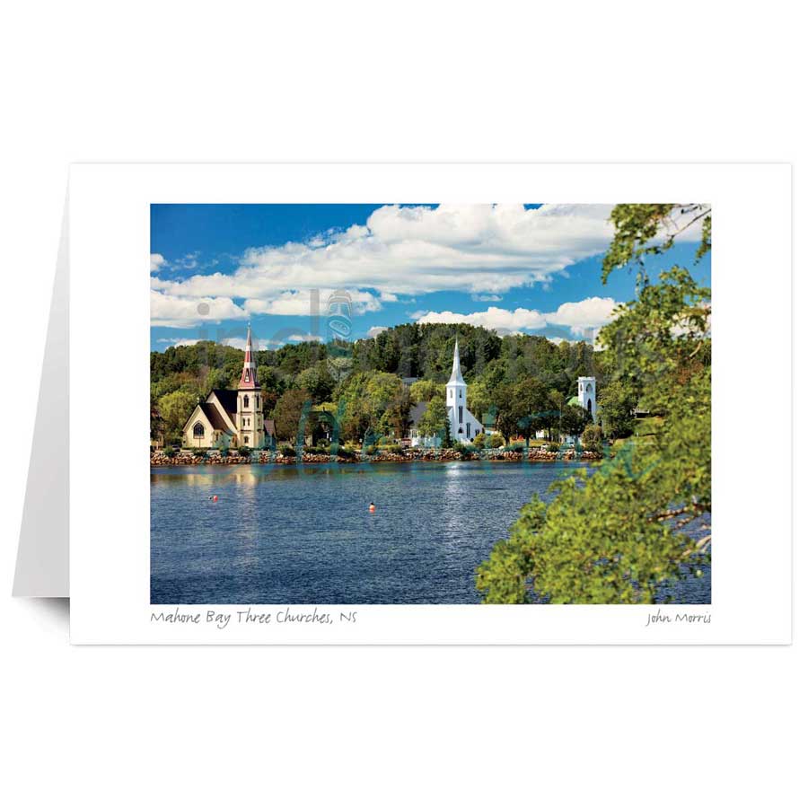 Mahone Bay Three Churches, NS by artist John Morris