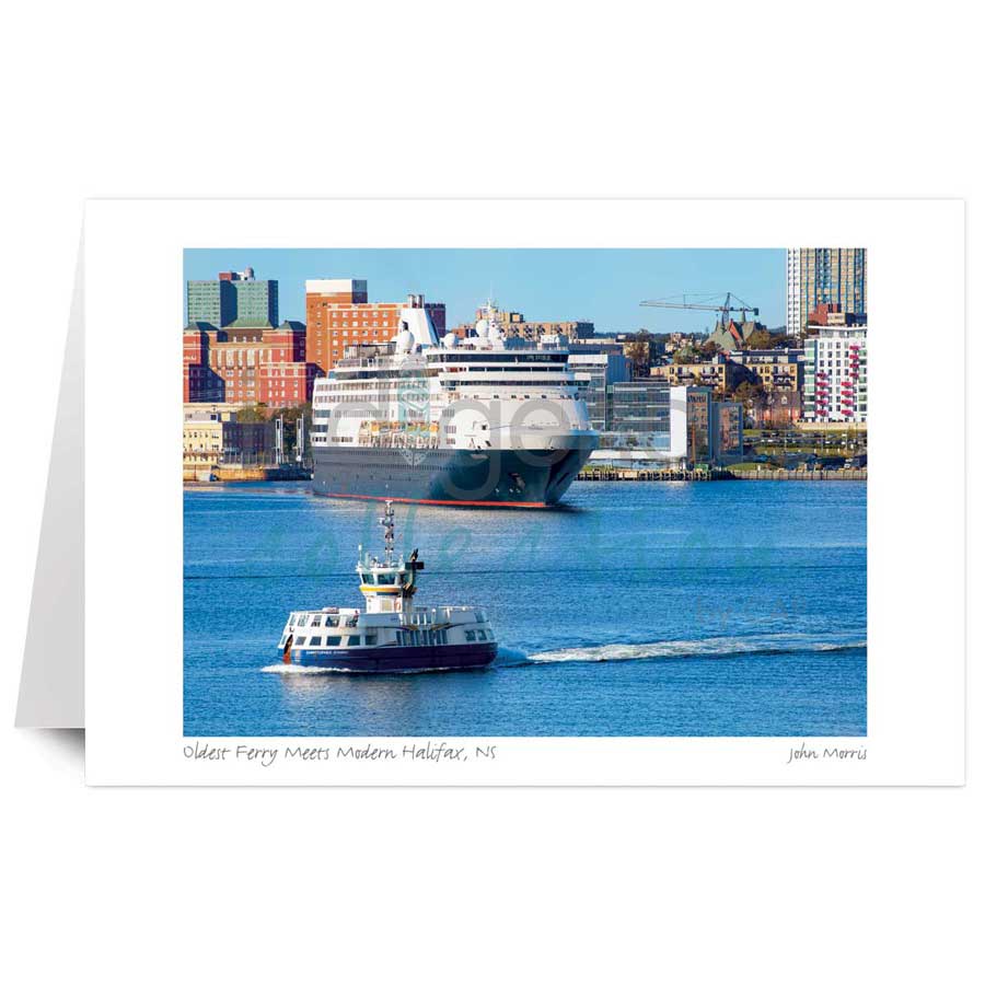 Oldest Ferry Meets Modern Halifax, NS by artist John Morris