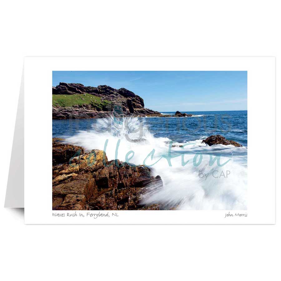 Waves Rush In, Ferryland, NL by artist John Morris