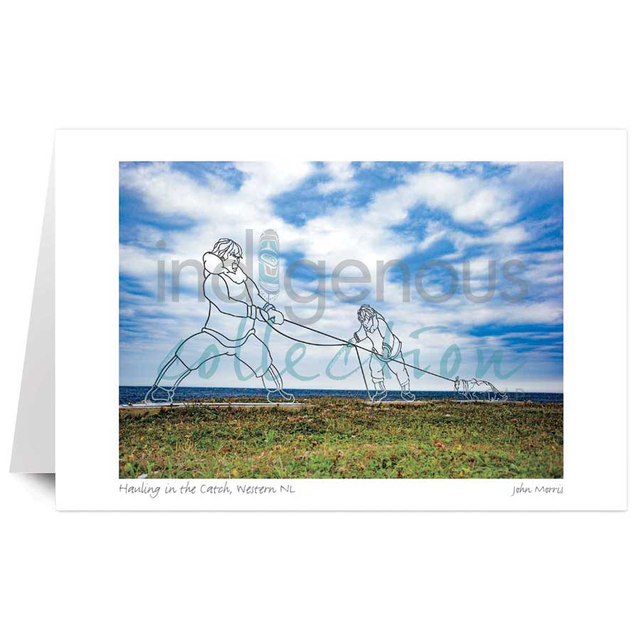 Hauling in the Catch, Western NL. by artist John Morris