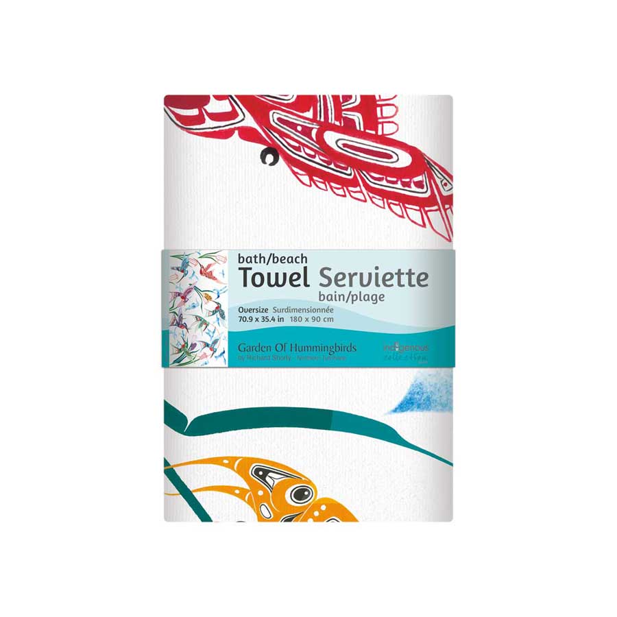 Garden of Hummingbirds Bath/Beach Towel by artist Richard Shorty