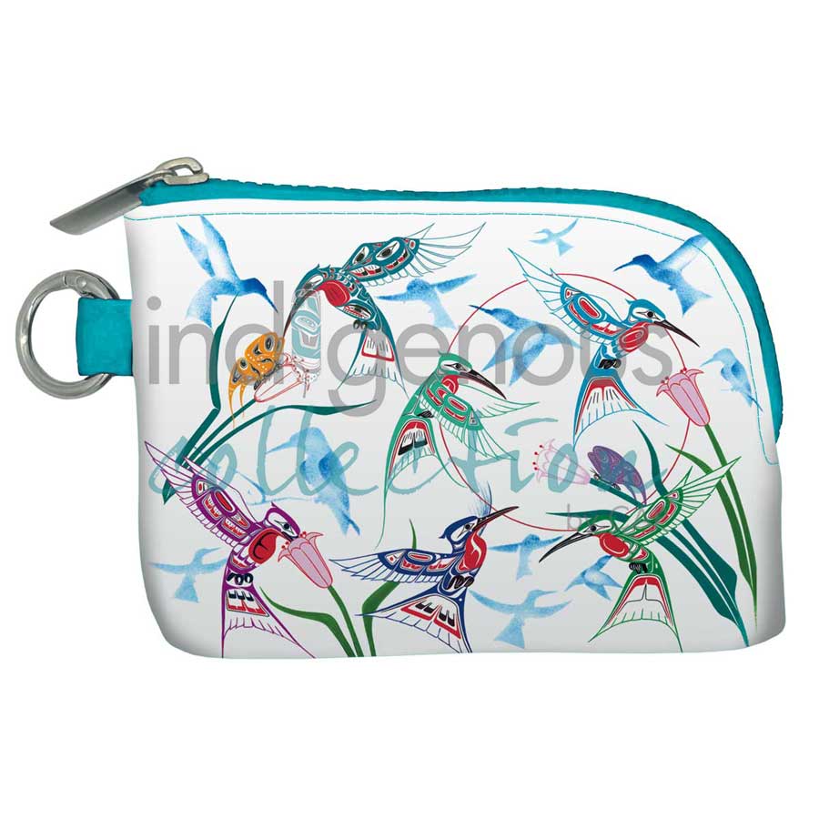 Garden of Hummingbirds Pocket Wallet by artist Richard Shorty. Indigenous Collection.