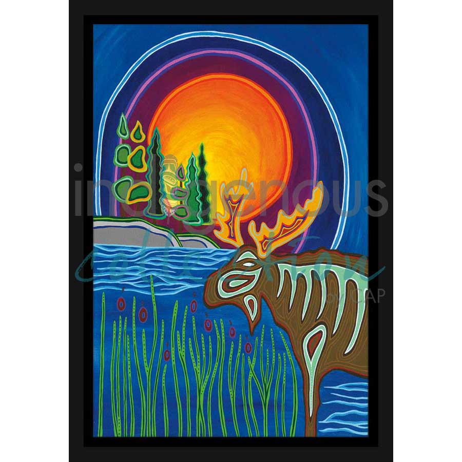Spirit of the Mooz by artist Patrick Hunter - Ojibway. Indigenous Collection