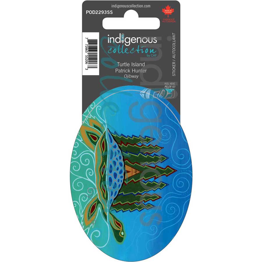 Turtle Island Sticker by artist Patrick Hunter