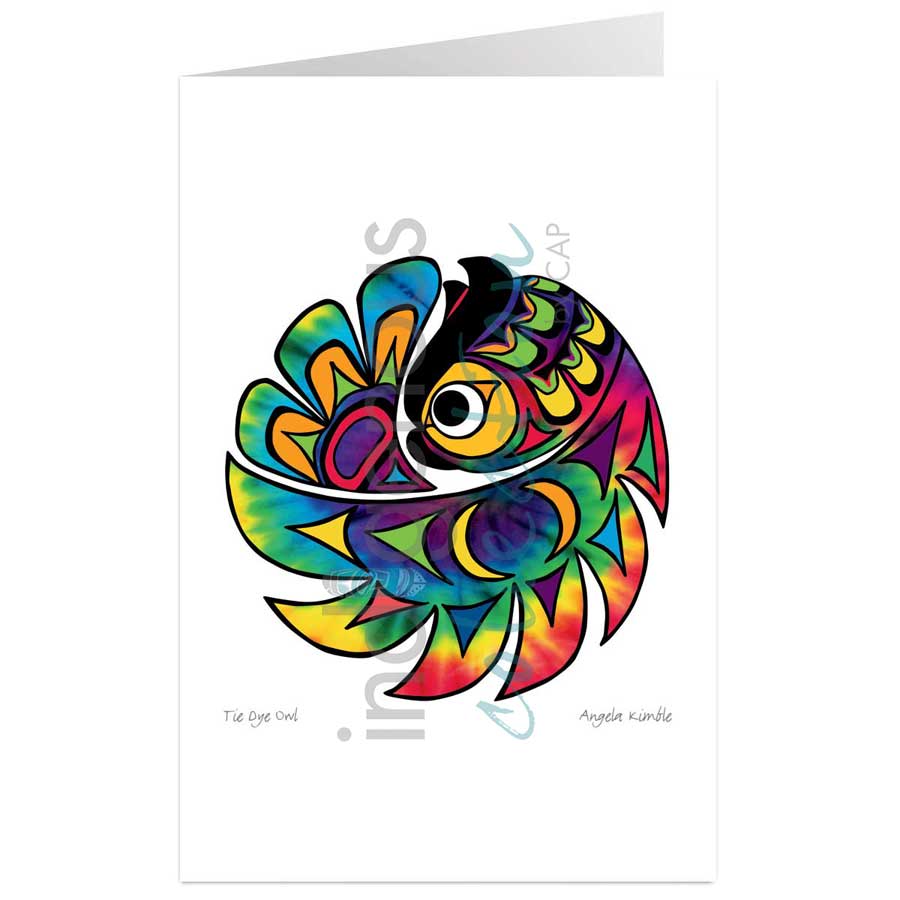 Tie-dye Owl by artist Angela Kimble