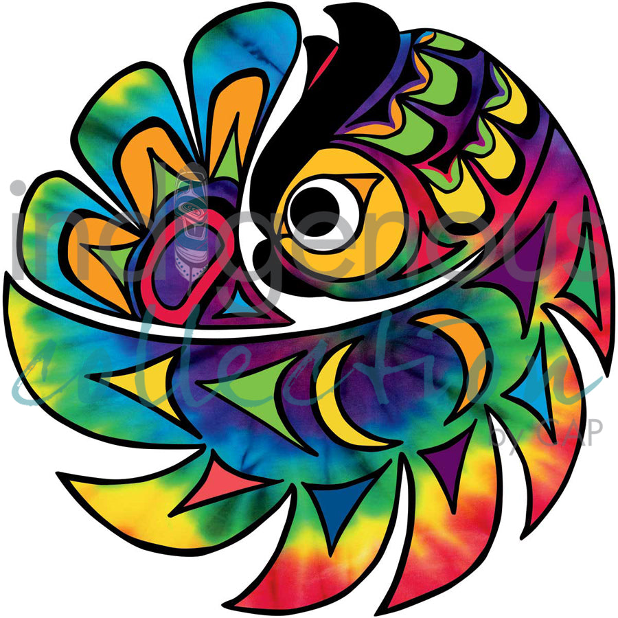 Tie-dye Owl by artist Angela Kimble