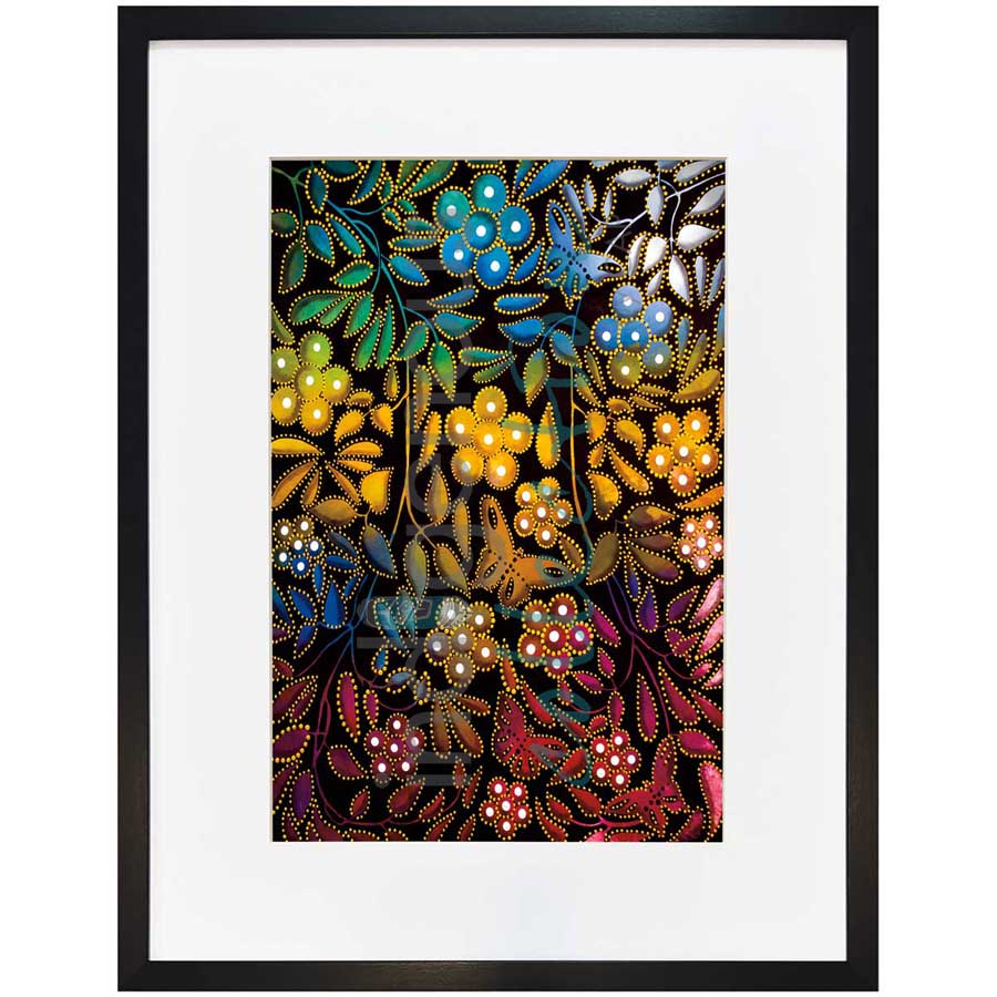 Flowers and Butterflies by artist Betty Albert - Cree. Indigenous Collection