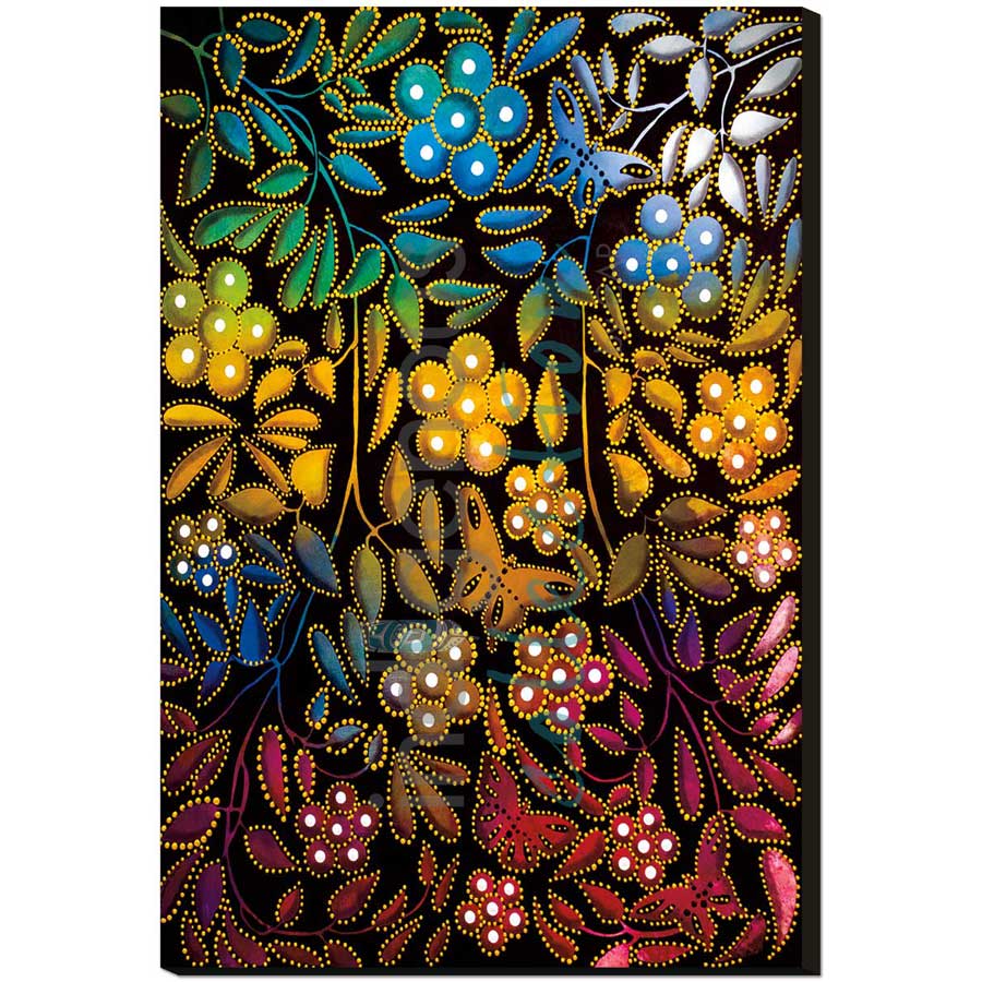 Flowers and Butterflies by artist Betty Albert - Cree. Indigenous Collection