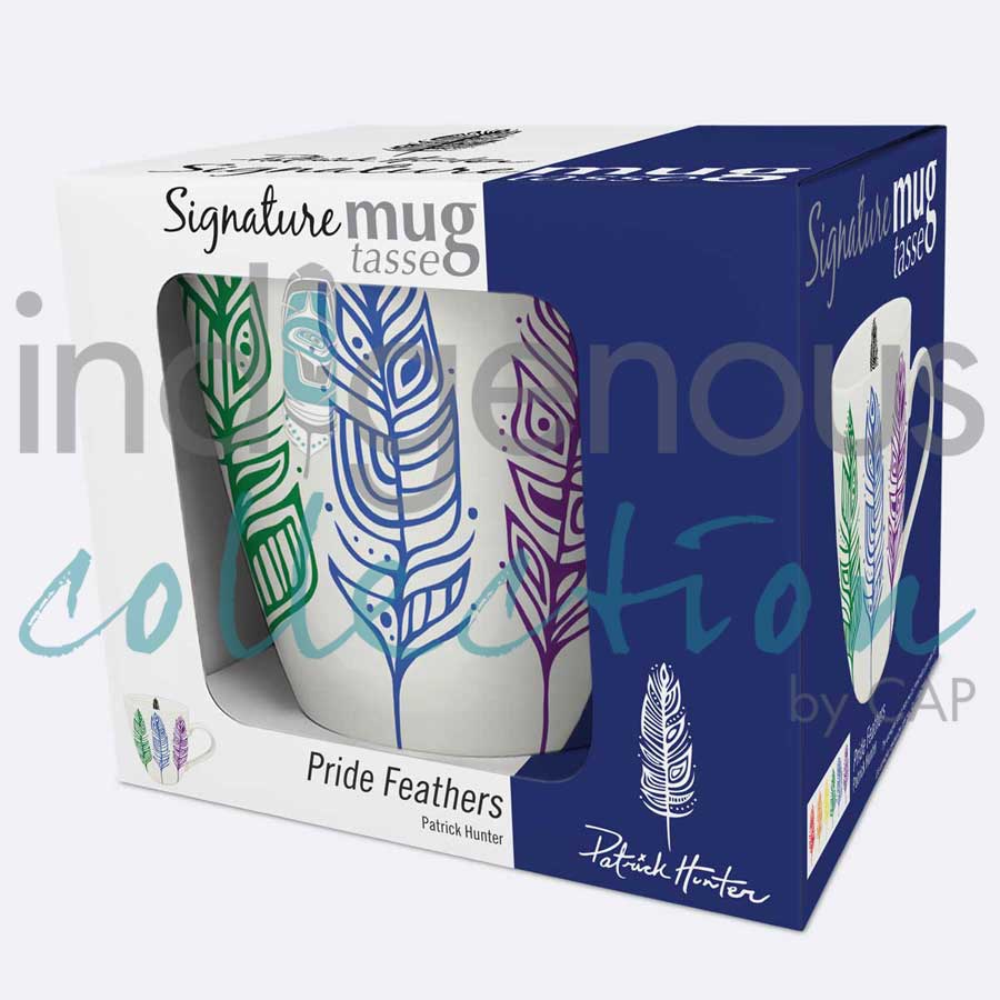 Pride Feathers 18 oz. Signature Mug by artist Patrick Hunter