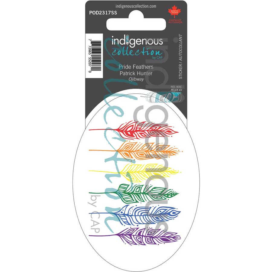 Pride Feathers Sticker by artist Patrick Hunter