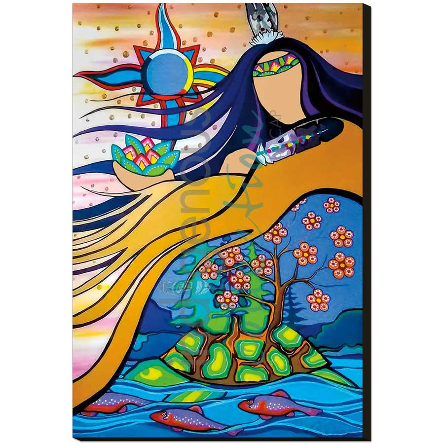 Mother Earth and the Reconciliation of Turtle Island by artist Pam Cailloux - Huron Heritage. Indigenous Collection
