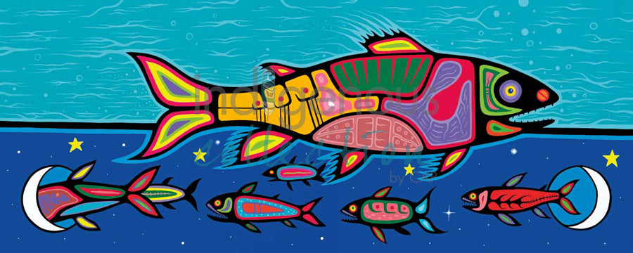 The Birth of Salmon by artist Jeffrey Red George