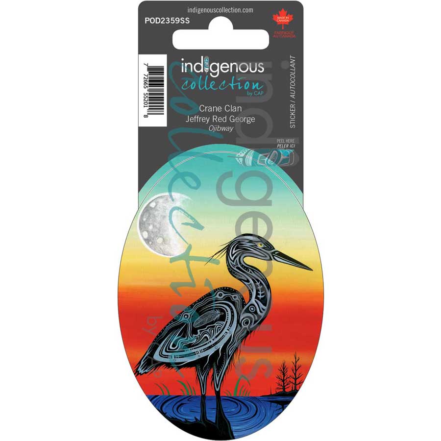 Crane Clan Sticker by artist Jeffrey Red George