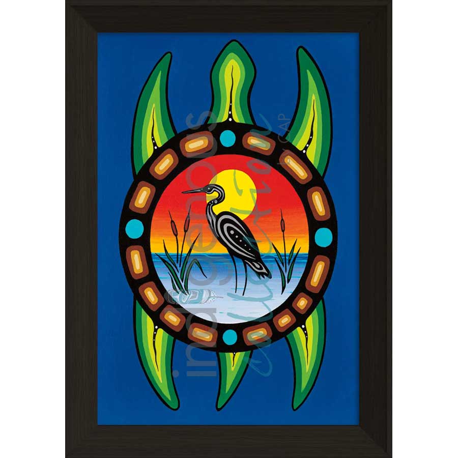 American Egret by artist Jeffrey Red George - Ojibway. Indigenous Collection