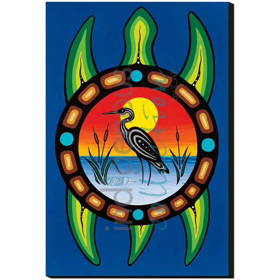 American Egret by artist Jeffrey Red George - Ojibway. Indigenous Collection