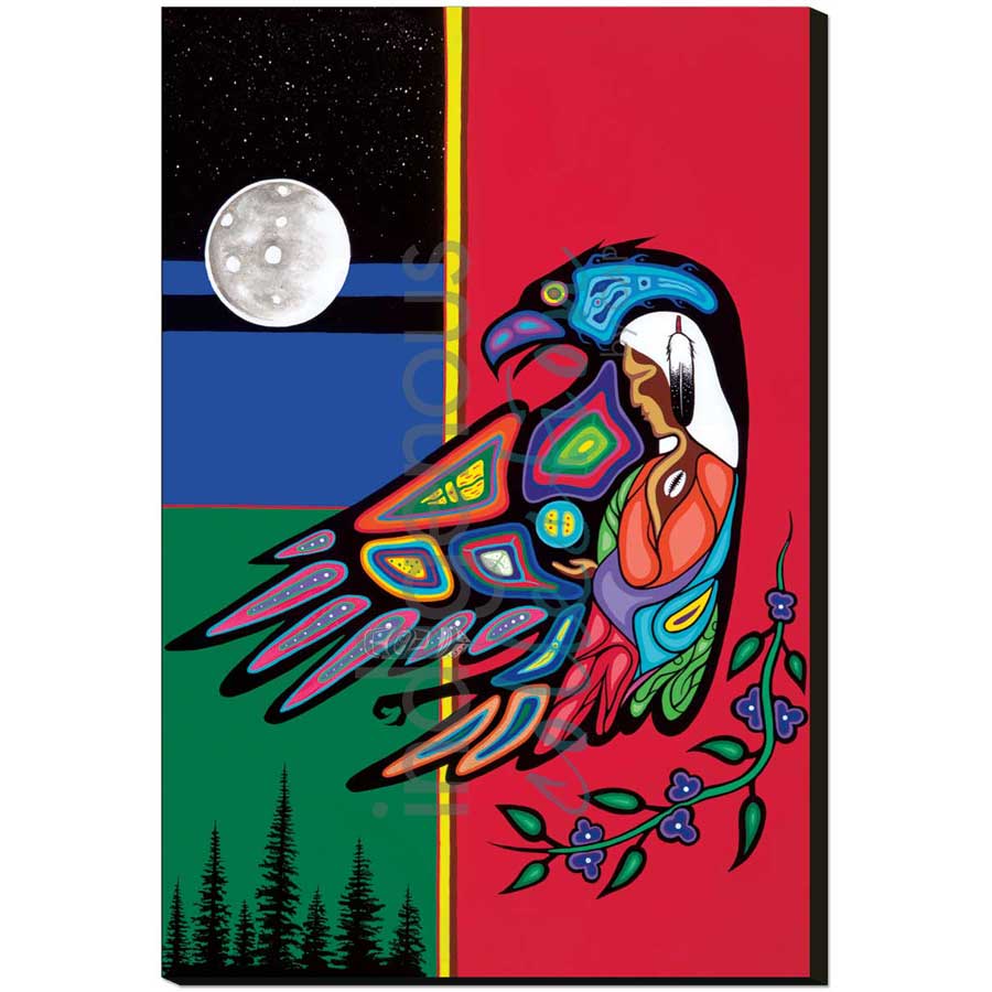 Strength of an Eagle Woman by artist Jeffrey Red George - Ojibway. Indigenous Collection