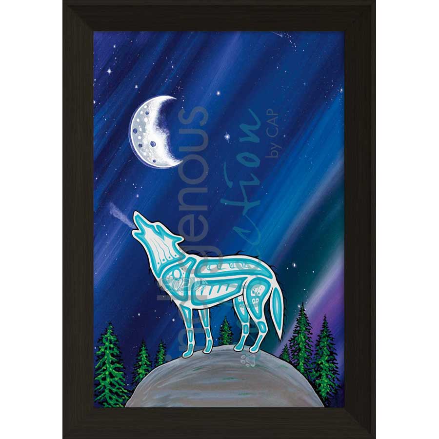 White Wolf by artist Jeffrey Red George - Ojibway. Indigenous Collection