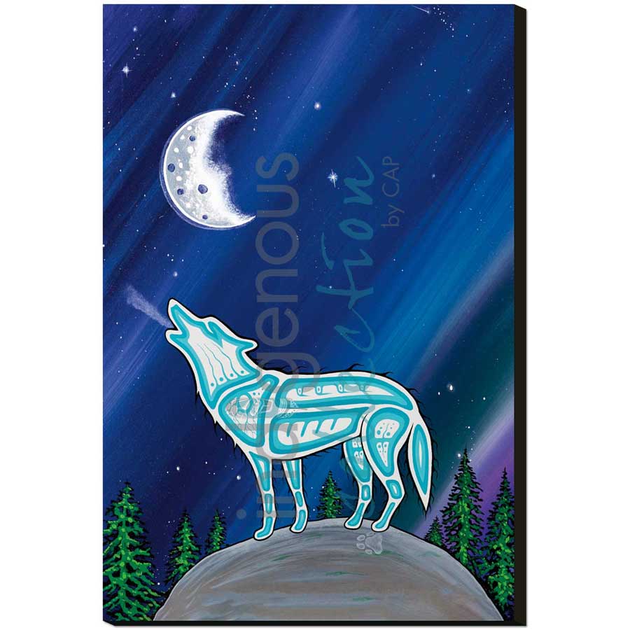 White Wolf by artist Jeffrey Red George - Ojibway. Indigenous Collection