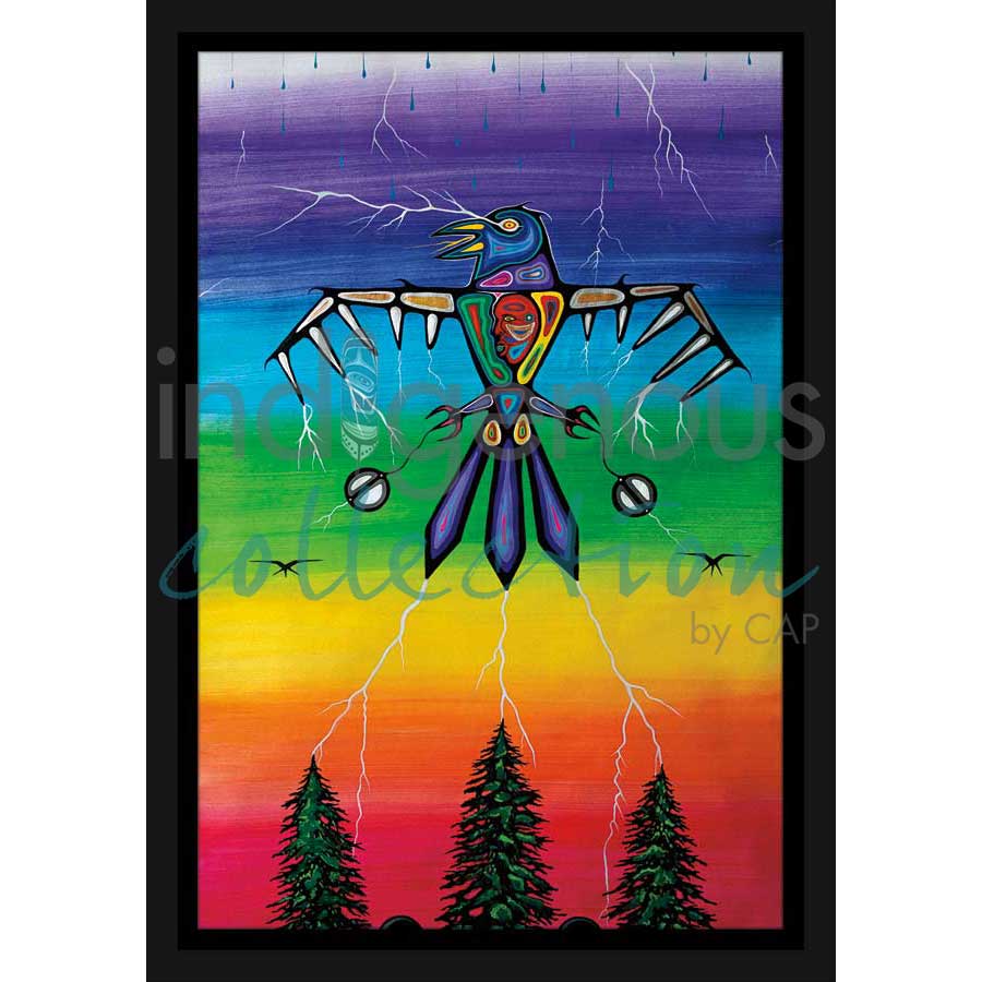 Rainbow Thunderbird by artist Jeffrey Red George - Ojibway. Indigenous Collection