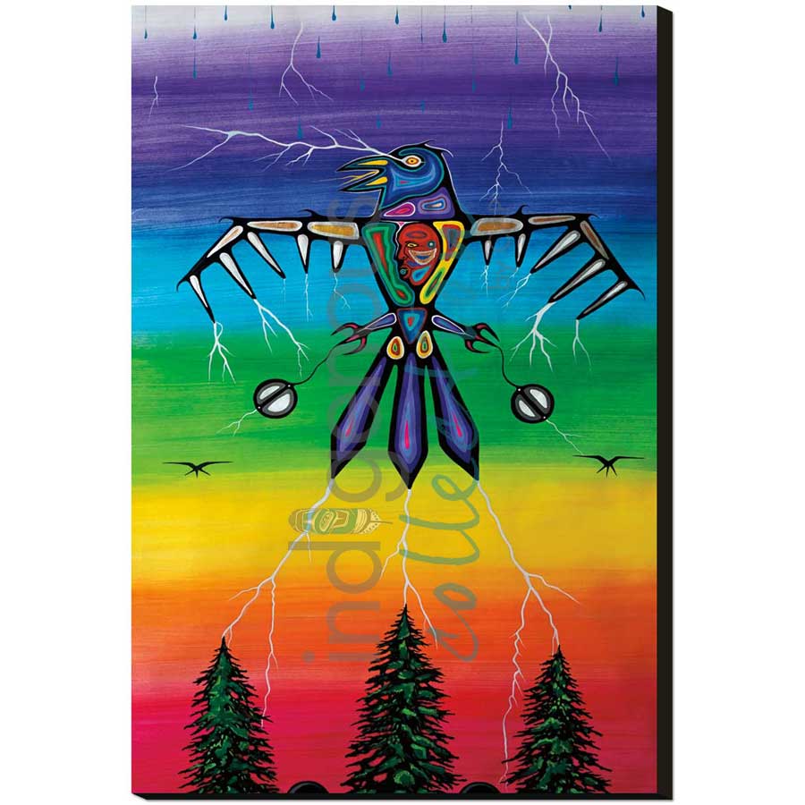 Rainbow Thunderbird by artist Jeffrey Red George - Ojibway. Indigenous Collection