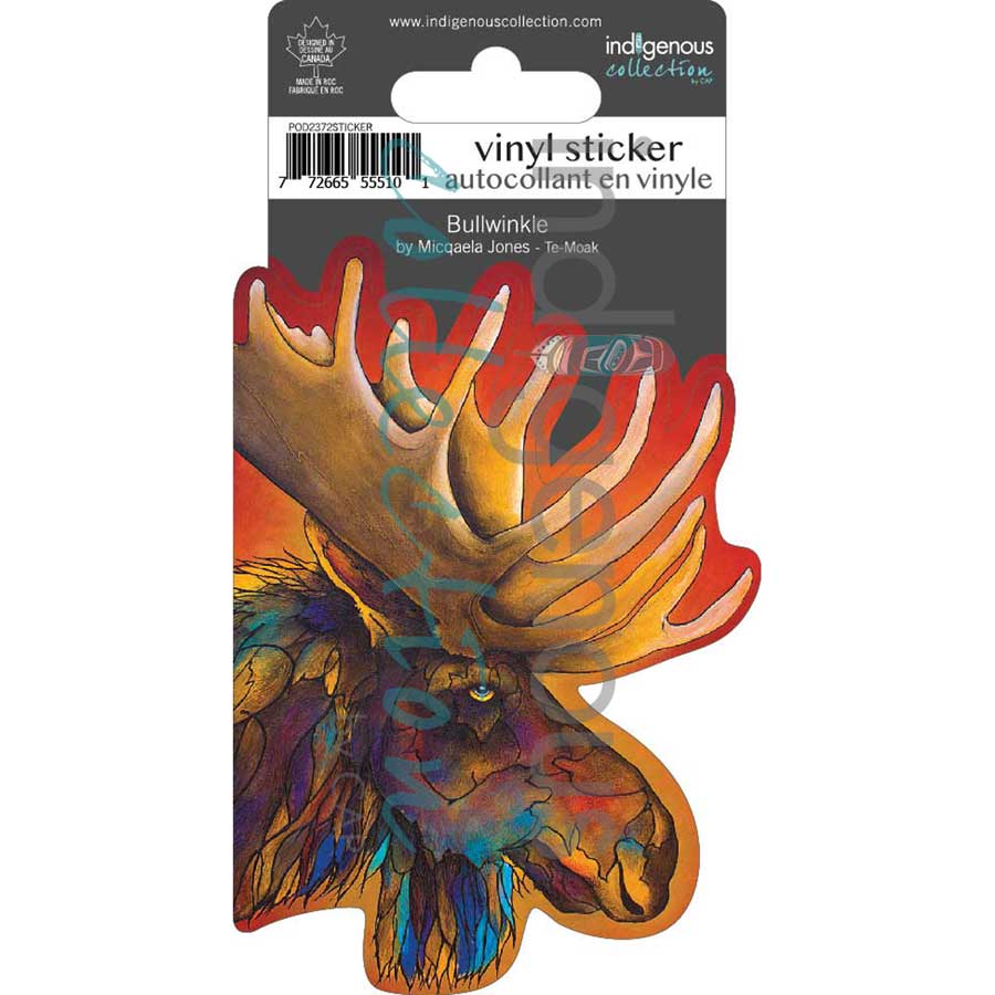 Bullwinkle Vinyl Die-Cut Sticker by artist Micqaela Jones