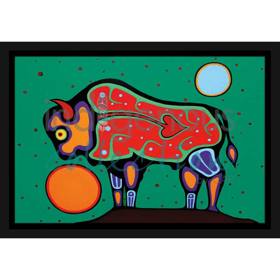 Bison by artist Jim Oskineegish - Ojibway. Indigenous Collection