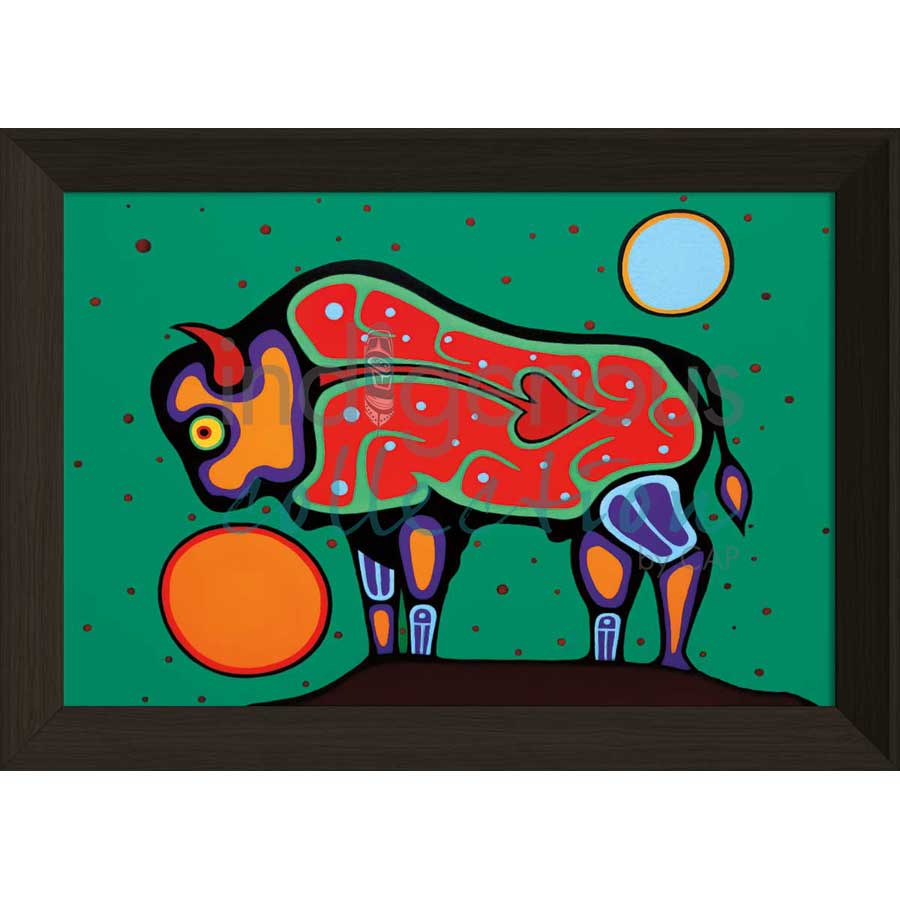 Bison by artist Jim Oskineegish - Ojibway. Indigenous Collection