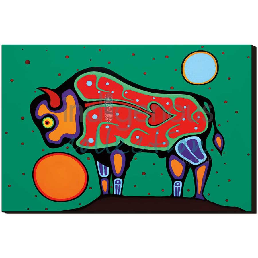 Bison by artist Jim Oskineegish - Ojibway. Indigenous Collection