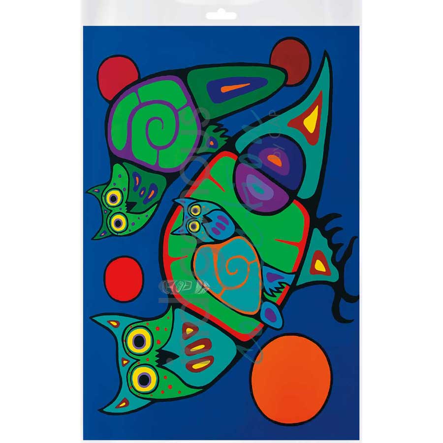 Owl Family by artist Jim Oskineegish - Ojibway. Indigenous Collection