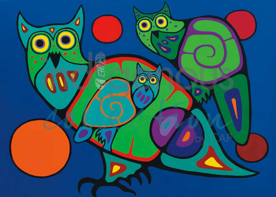 Owl Family by artist Jim Oskineegish