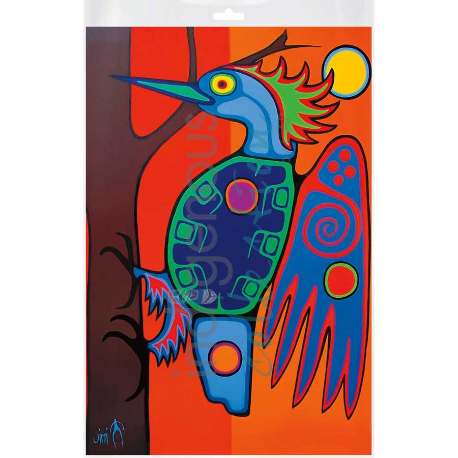 Paapaasay-Woodpecker by artist Jim Oskineegish - Ojibway. Indigenous Collection