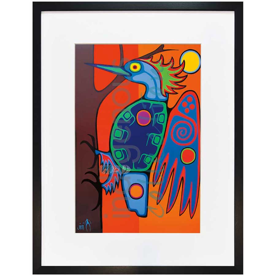 Paapaasay-Woodpecker by artist Jim Oskineegish - Ojibway. Indigenous Collection