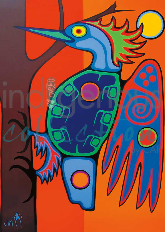 Paapaasay-Woodpecker by artist Jim Oskineegish