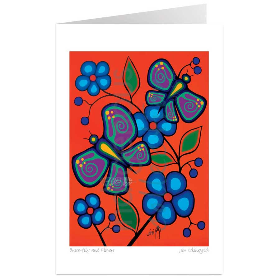Butterflies and Flowers by artist Jim Oskineegish