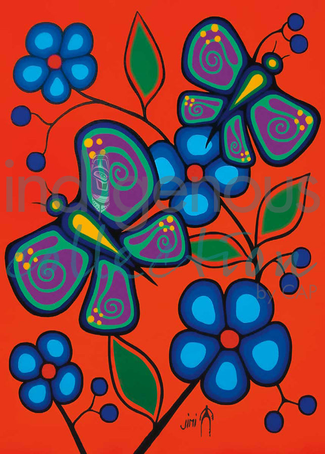 Butterflies and Flowers by artist Jim Oskineegish