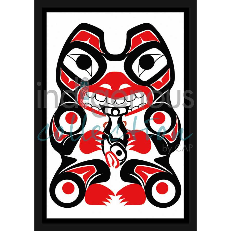 Bear & Salmon by artist Eric Parnell - Haida. Indigenous Collection
