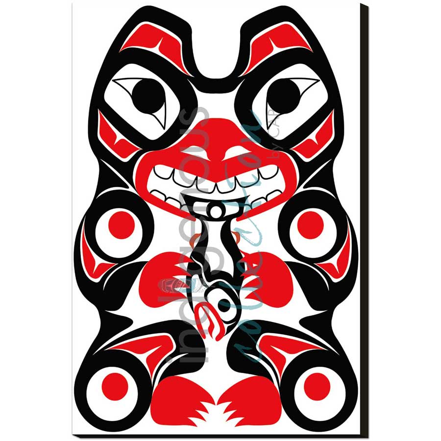 Bear & Salmon by artist Eric Parnell - Haida. Indigenous Collection