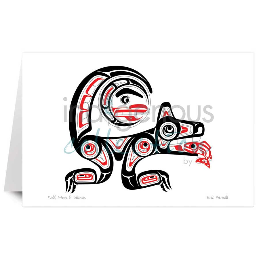 Wolf, Moon & Salmon by artist Eric Parnell