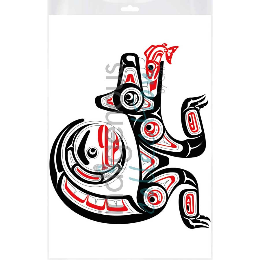 Wolf, Moon & Salmon by artist Eric Parnell - Haida. Indigenous Collection