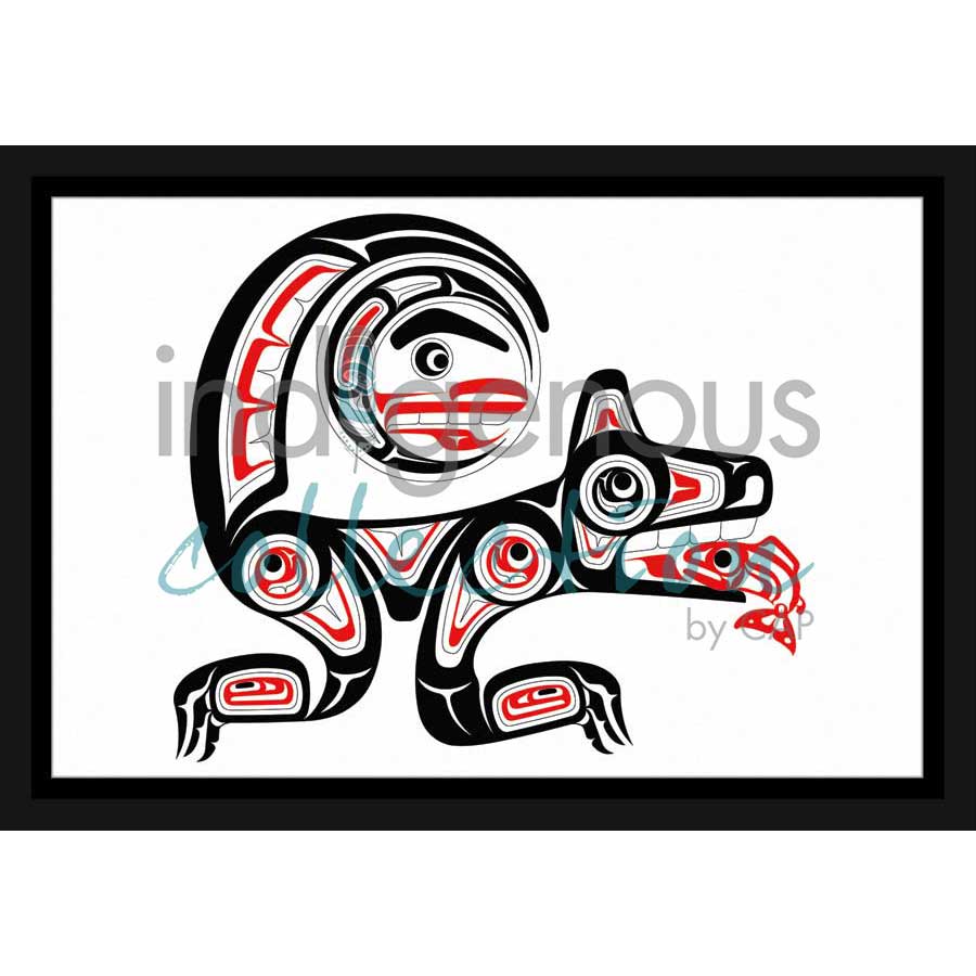 Wolf, Moon & Salmon by artist Eric Parnell - Haida. Indigenous Collection
