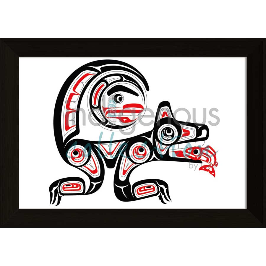 Wolf, Moon & Salmon by artist Eric Parnell - Haida. Indigenous Collection